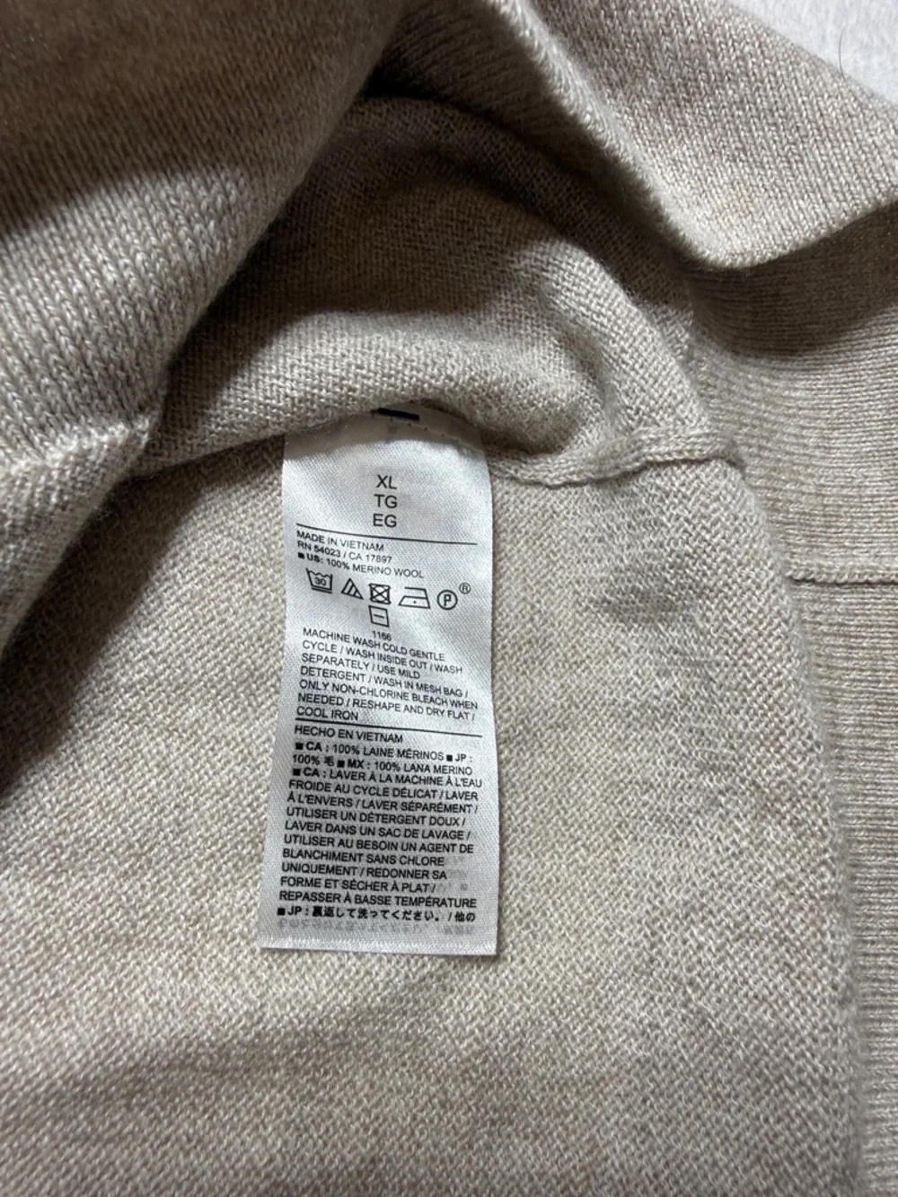 Banana Republic Men's Crewneck Merino Wool Sweater in Light Taupe